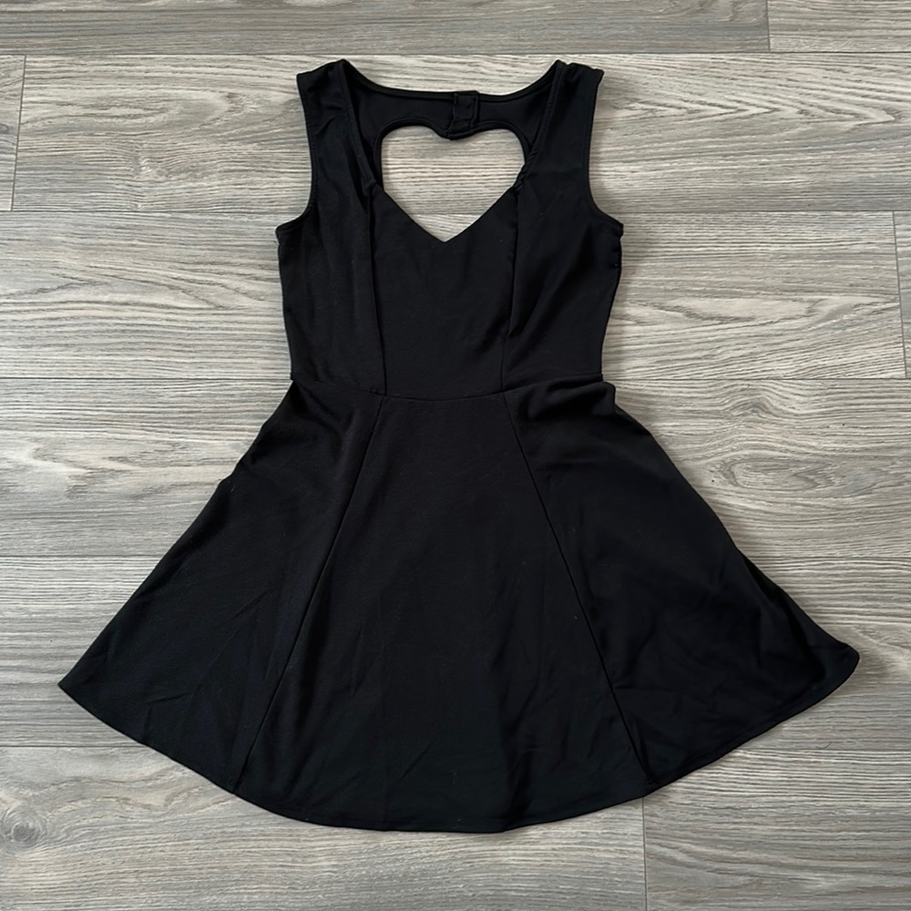 Miss Chievous - M - Little Black Dress with Heart Cutout Back